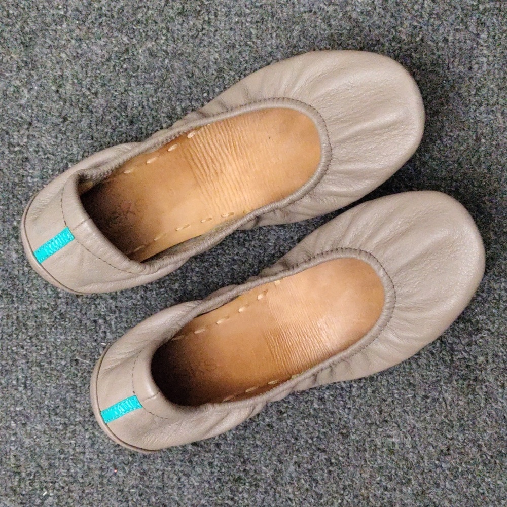 Tieks Beige Leather Foldable Leather Flats